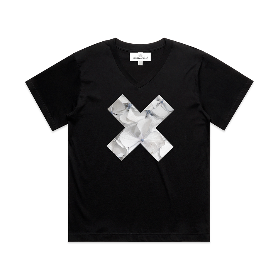Cool Summer Whites Hydrangea X Boxy Tee | V-Neck