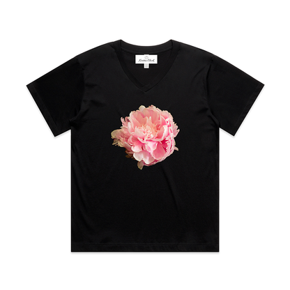 Sarah Bernhardt Peony - Relaxed-Fit V-Neck Tee