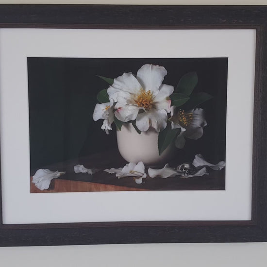 Camellia and Skull Ring Framed Artwork