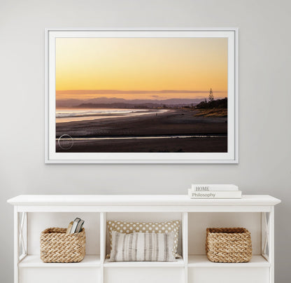 Ohope Beach Sunrise Stroll XL NZ Landscape Print by Kirsten Clark Art